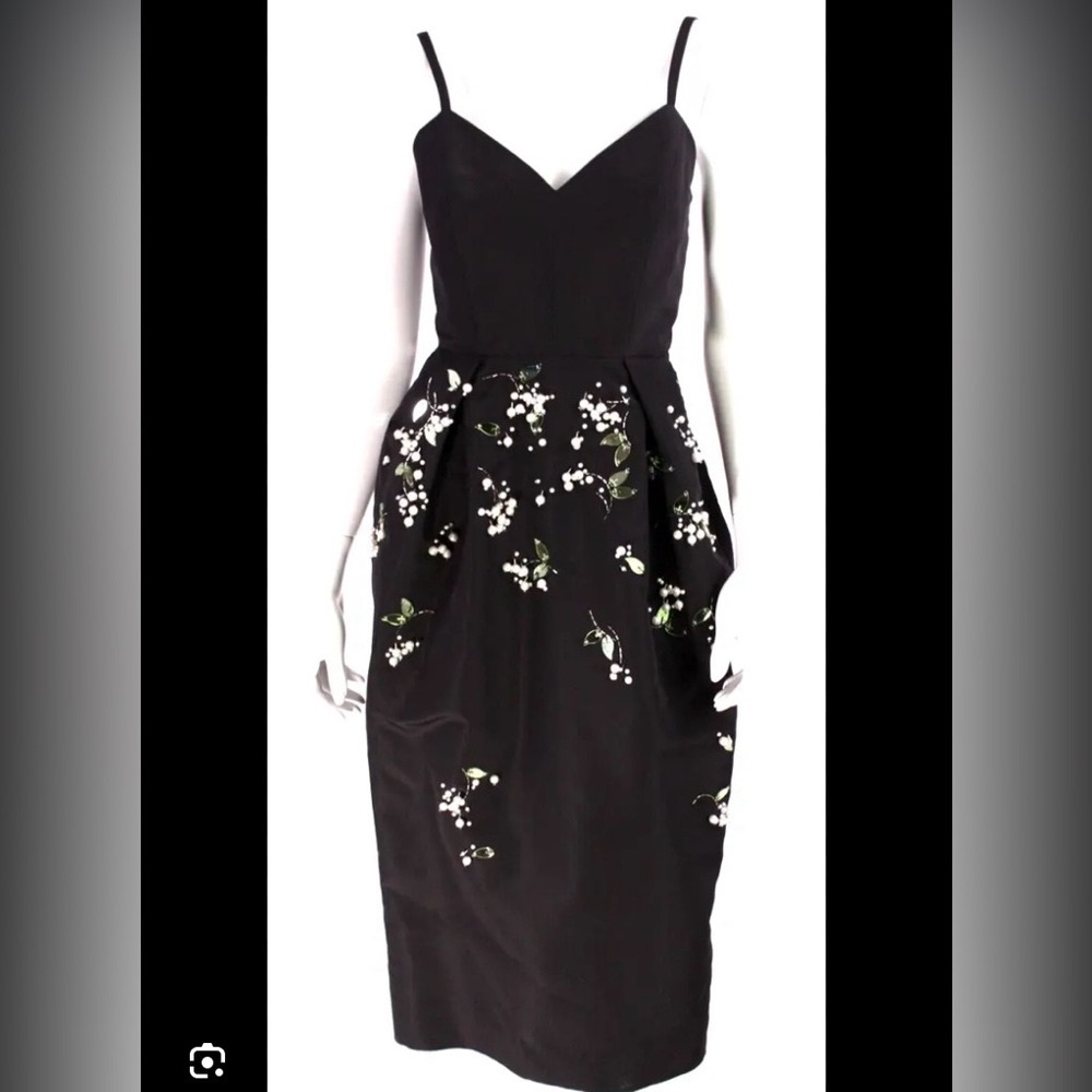 Original Carolina Herrera Lily of the Valley silk cocktail dress